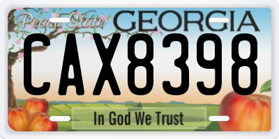 GA license plate CAX8398