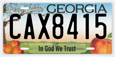 GA license plate CAX8415