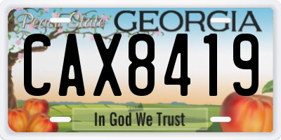 GA license plate CAX8419