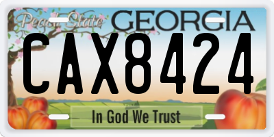GA license plate CAX8424