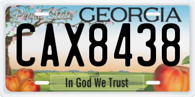 GA license plate CAX8438