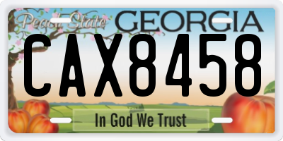 GA license plate CAX8458