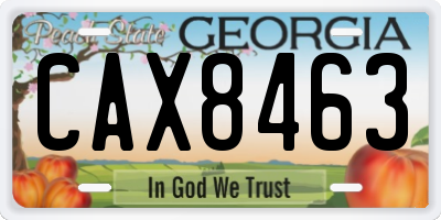 GA license plate CAX8463