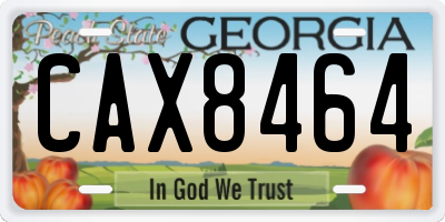 GA license plate CAX8464