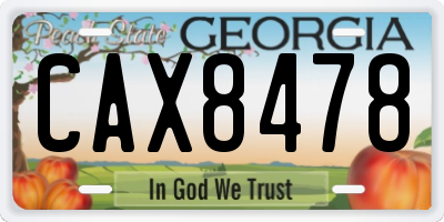 GA license plate CAX8478