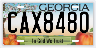GA license plate CAX8480