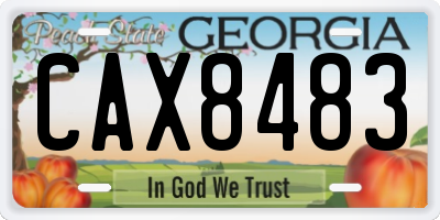 GA license plate CAX8483