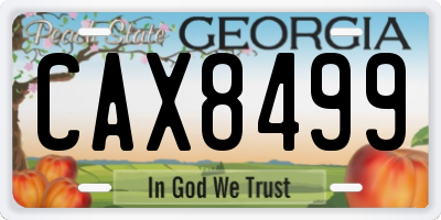 GA license plate CAX8499