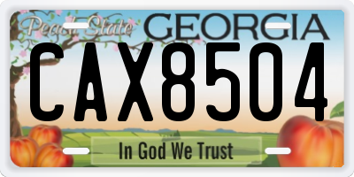 GA license plate CAX8504