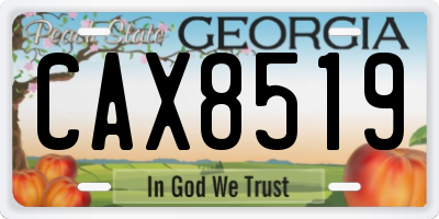 GA license plate CAX8519