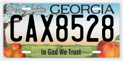 GA license plate CAX8528