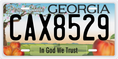 GA license plate CAX8529
