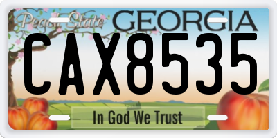 GA license plate CAX8535