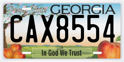 GA license plate CAX8554