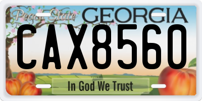 GA license plate CAX8560