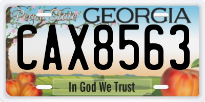 GA license plate CAX8563