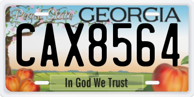 GA license plate CAX8564