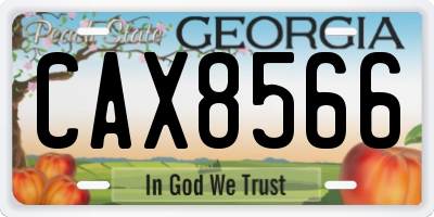 GA license plate CAX8566