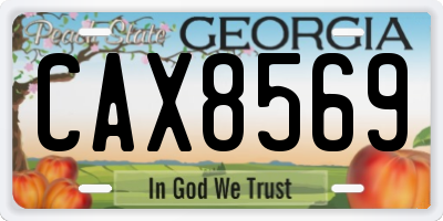 GA license plate CAX8569