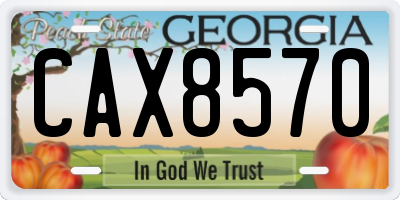 GA license plate CAX8570