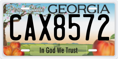 GA license plate CAX8572