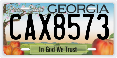 GA license plate CAX8573