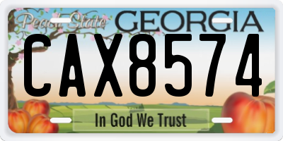 GA license plate CAX8574