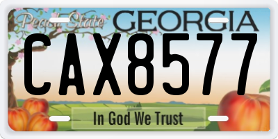 GA license plate CAX8577