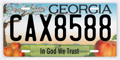 GA license plate CAX8588
