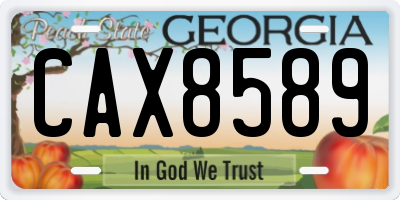 GA license plate CAX8589