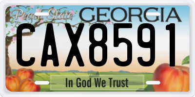 GA license plate CAX8591