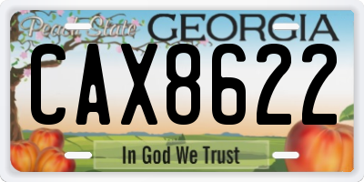 GA license plate CAX8622