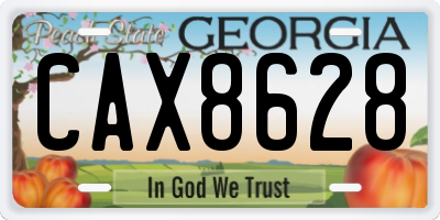 GA license plate CAX8628
