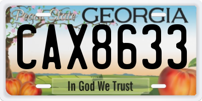 GA license plate CAX8633