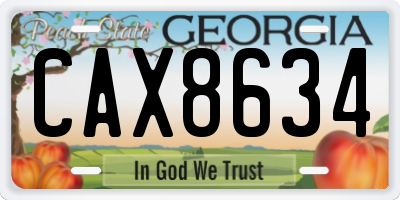 GA license plate CAX8634