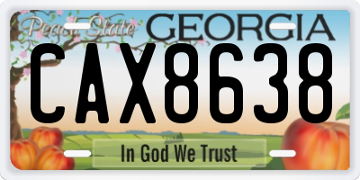 GA license plate CAX8638