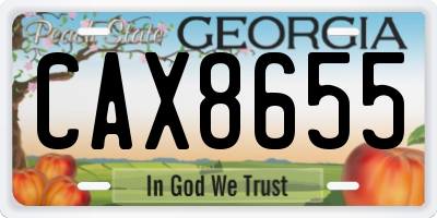 GA license plate CAX8655