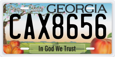 GA license plate CAX8656