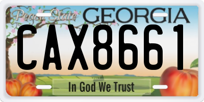 GA license plate CAX8661