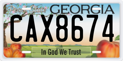 GA license plate CAX8674