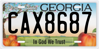 GA license plate CAX8687