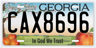 GA license plate CAX8696