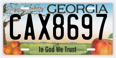 GA license plate CAX8697