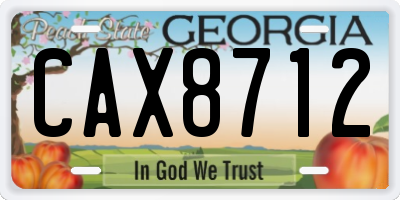 GA license plate CAX8712