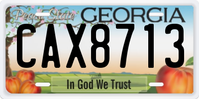 GA license plate CAX8713