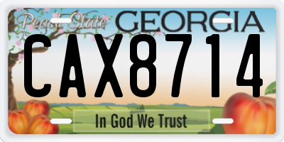 GA license plate CAX8714