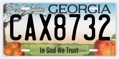 GA license plate CAX8732