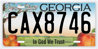 GA license plate CAX8746