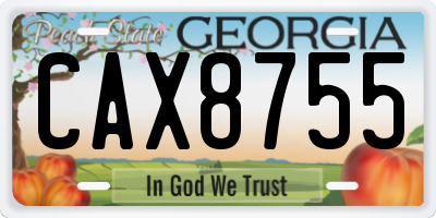 GA license plate CAX8755
