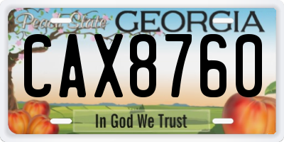 GA license plate CAX8760